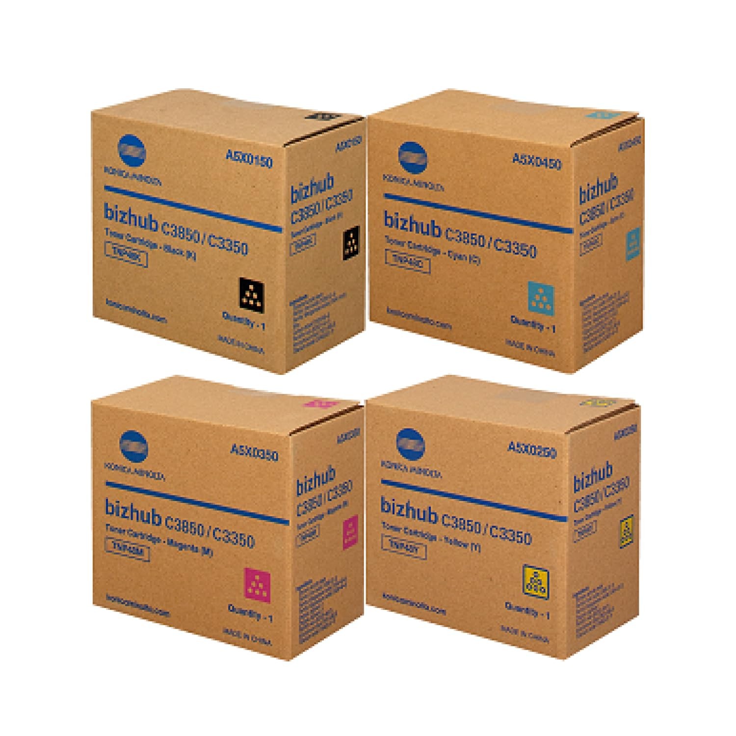 Genuine Konica Minolta TNP48K, TNP48C, TNP48M, TNP48Y, Toner Set, We Ship Fast