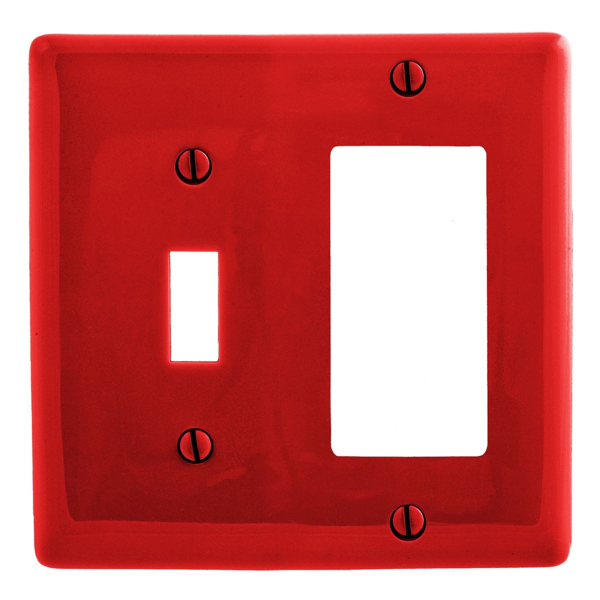 Hubbell NP126R Red 2-Gang Toggle Switch Decorator Unbreakable Standard Wallplate