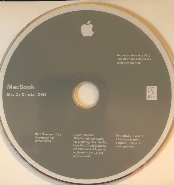 Apple MacBook Install Disks 1 and 2  OS 10.5.6    2009