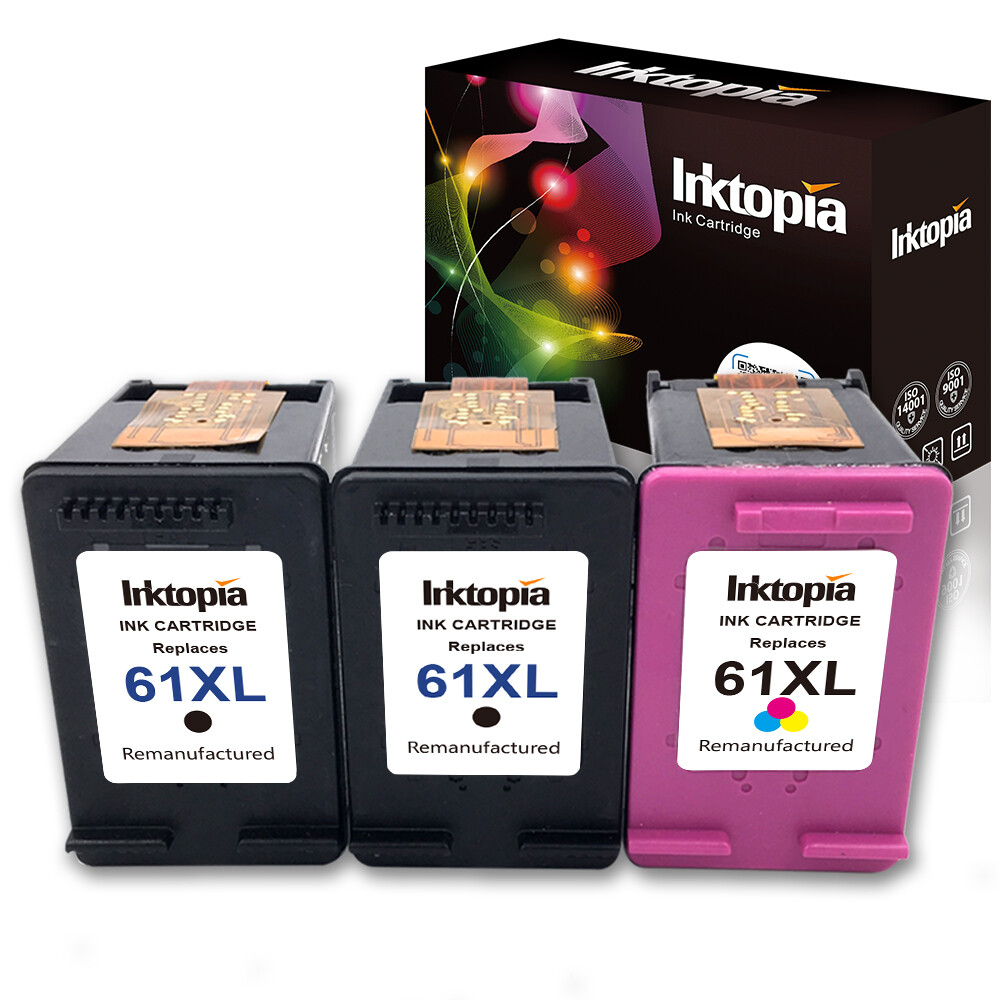 Combo Pack 61 XL Black & Color Ink Cartridges for HP Deskjet 1000 1010 1055 2512