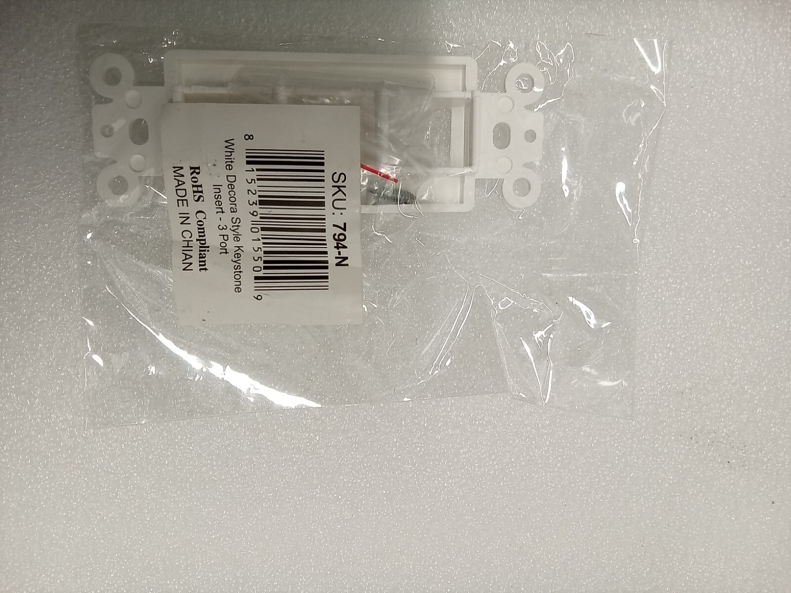 10 Pcs - 3 Port Decora Wall Plate Keystone Insert 3 Gang Jack White WallPlate