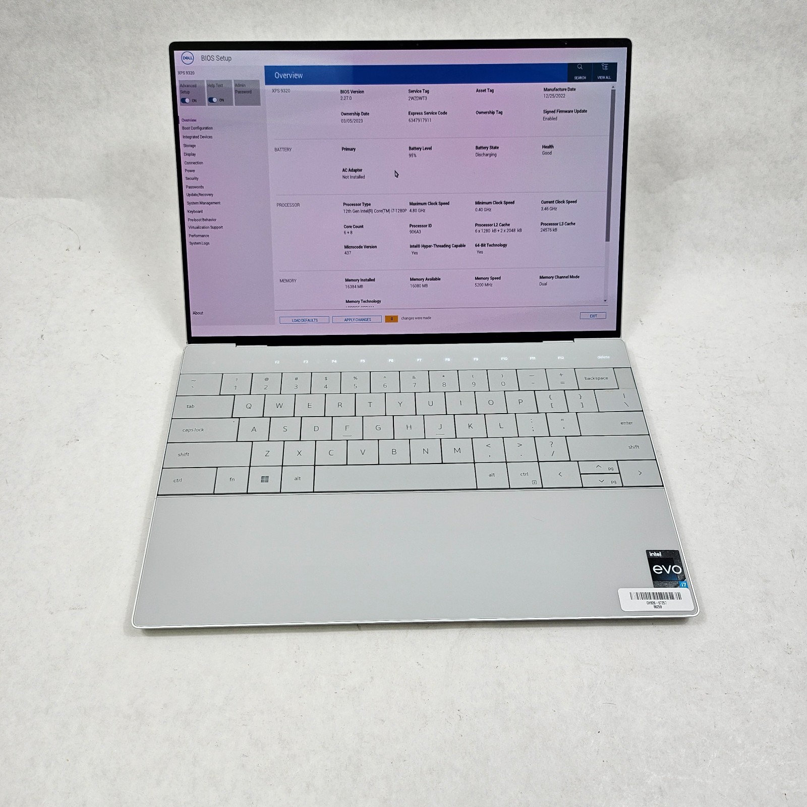 Dell XPS 13 Plus 9320 QHD+ Touch Core i7-1280P 2.1 GHz 16GB 512GB SSD No OS