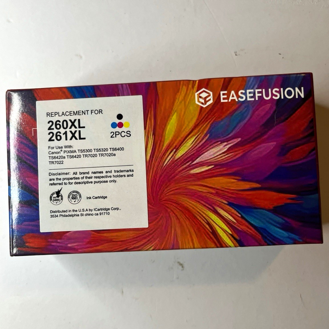 EASEFUSION Compatible Canon 260XL 261XL Ink Cartridges Black/Tri-Color 2PK