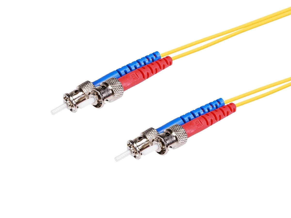 Monoprice Single-Mode Fiber Optic Cable - ST-ST UL 3mm 9/125 OFNR Duplex 25m
