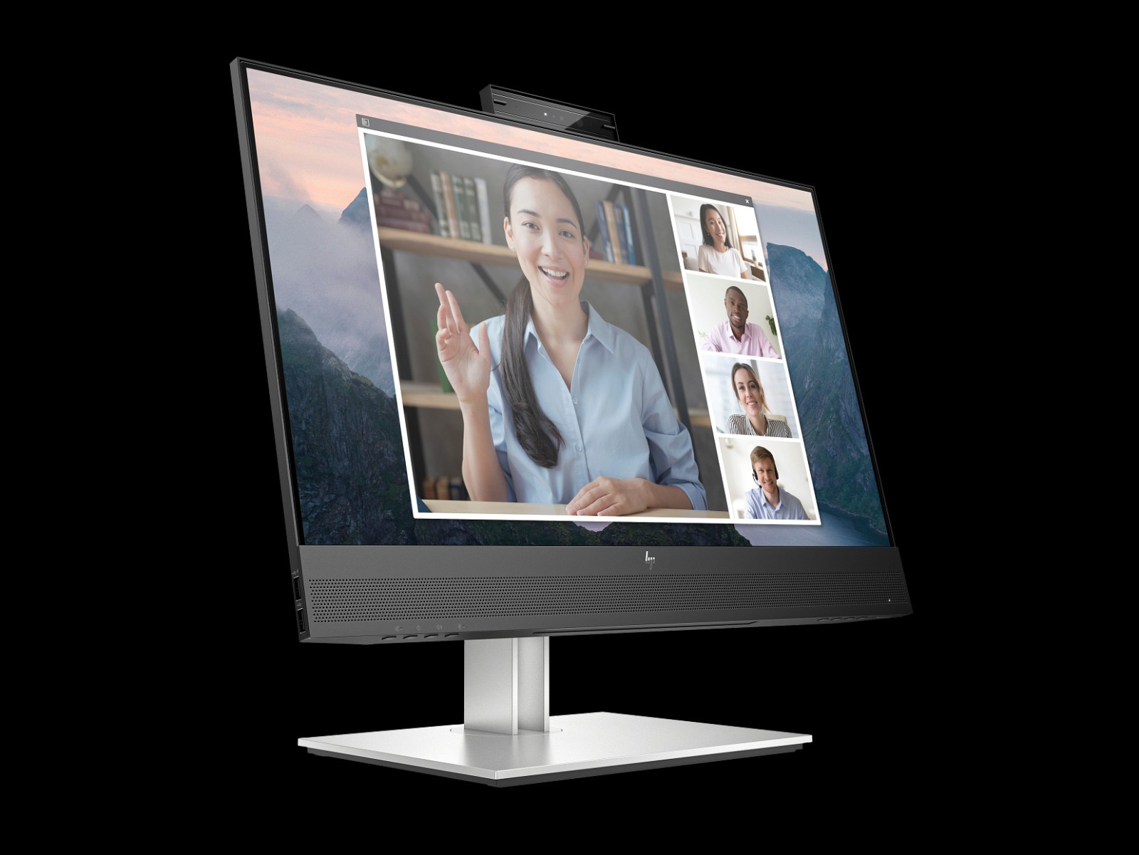 HP E24mv G4 24" FHD IPS Conferencing Monitor 5MP Webcam Black/Silver