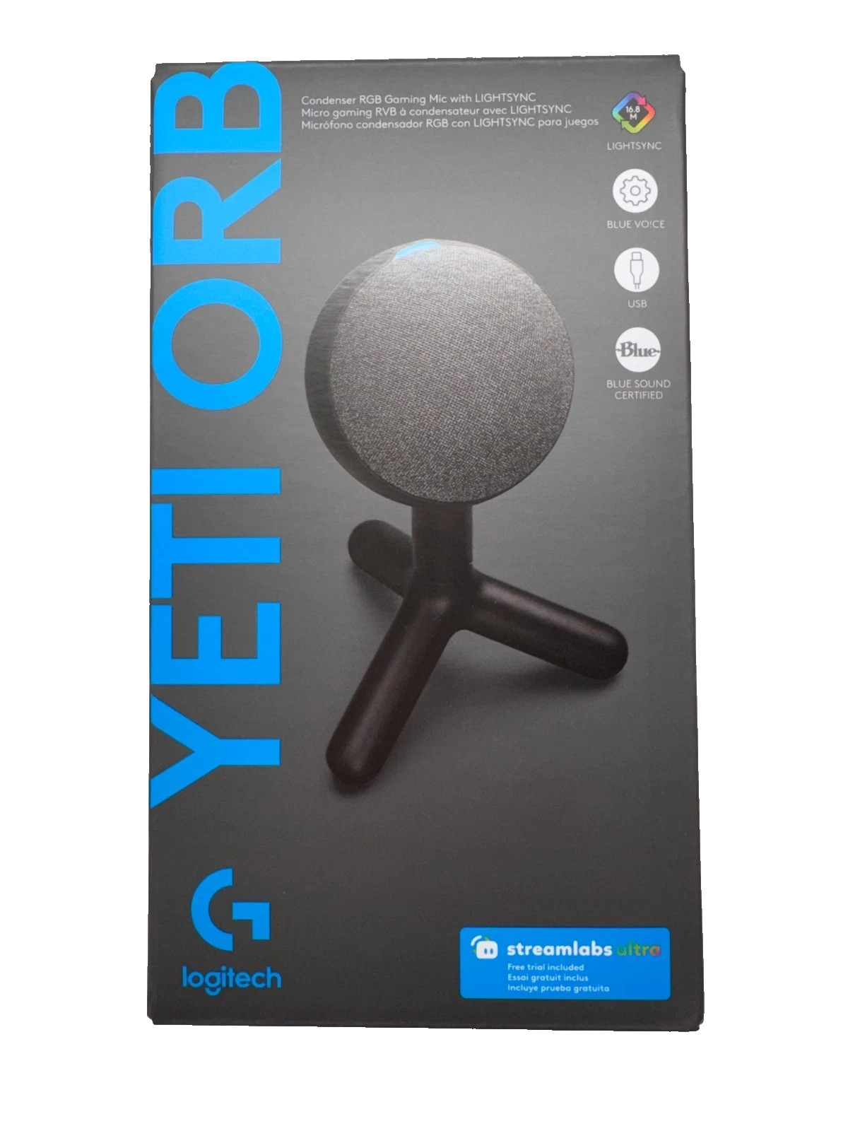 Gaming Microphone Logitech G Yeti Orb RGB with LIGHTSYNC Black - BRAND NEW