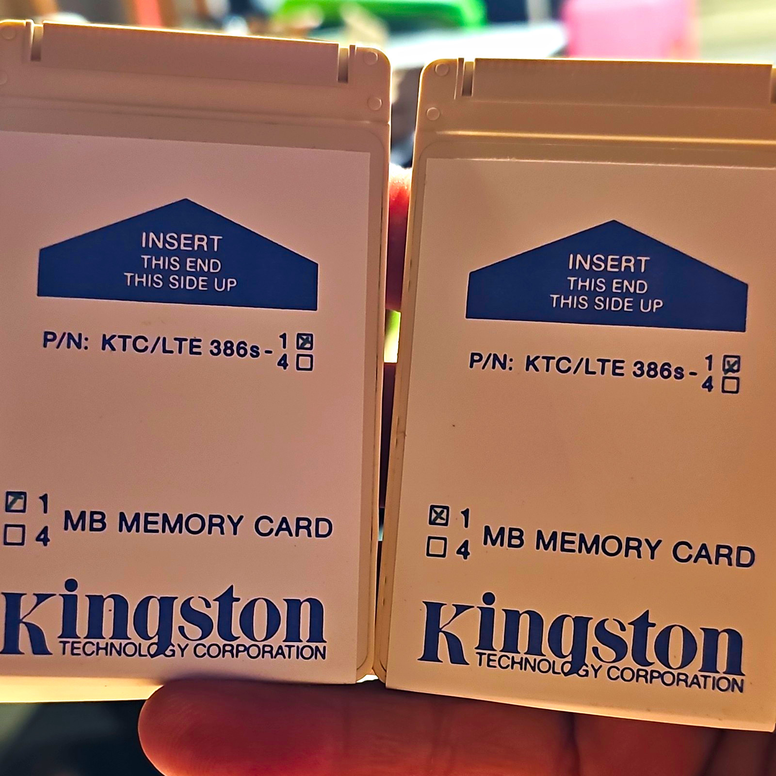 Kingston KTC/LTE 386s-1 PC Card Memory Modules 2x1MB (2MB Total)