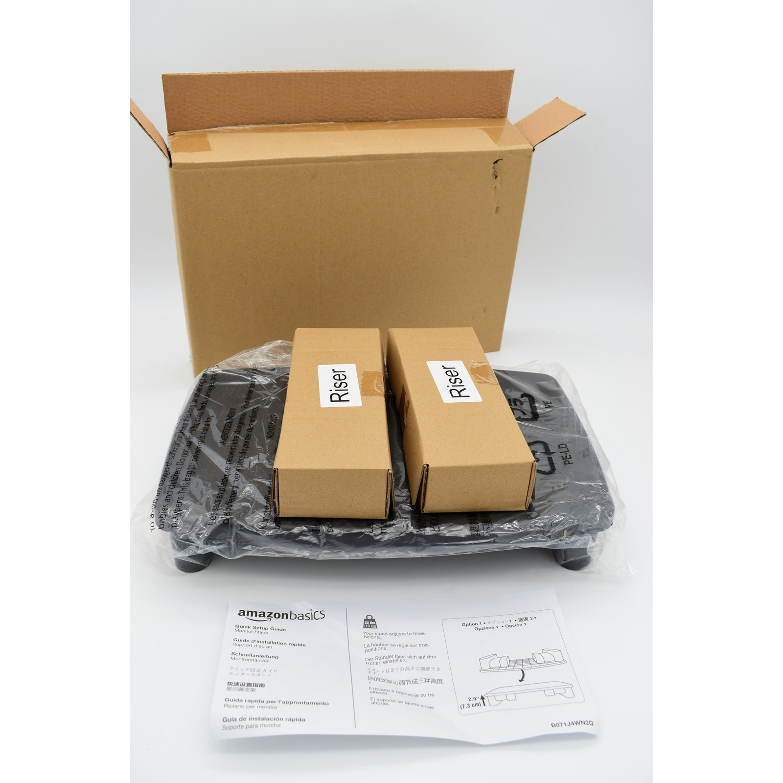 Amazon Basics Adjustable Computer Monitor Riser Desk Stand - BRAND NEW