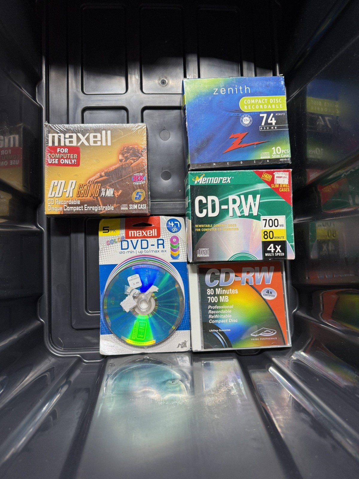 Mixed Recordable Media Lot CD-R, CD-RW, DVD+R, Slimline Printable NEW