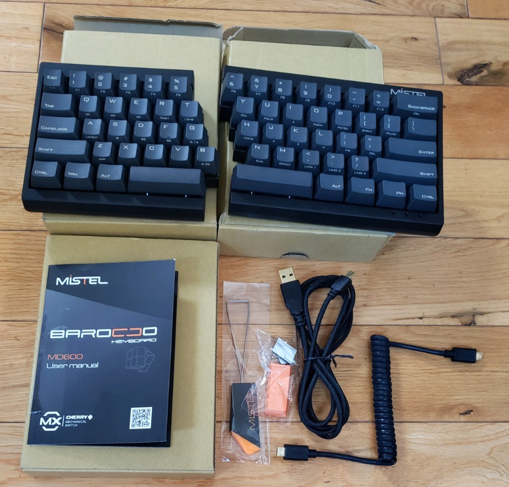 Mistel MD600 Barocco Split Keyboard MX Cherry Mechanical Switch, TESTED