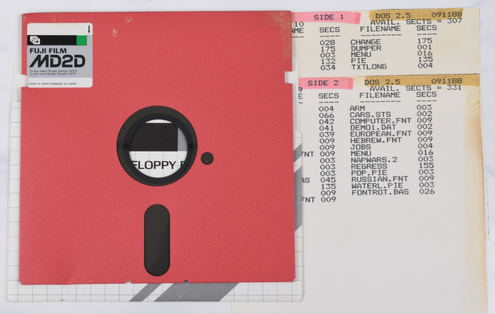 Vintage Fuji Computer Floppy Disk - Untested (Atari, DOS 2.5, B/Graph, 1988)