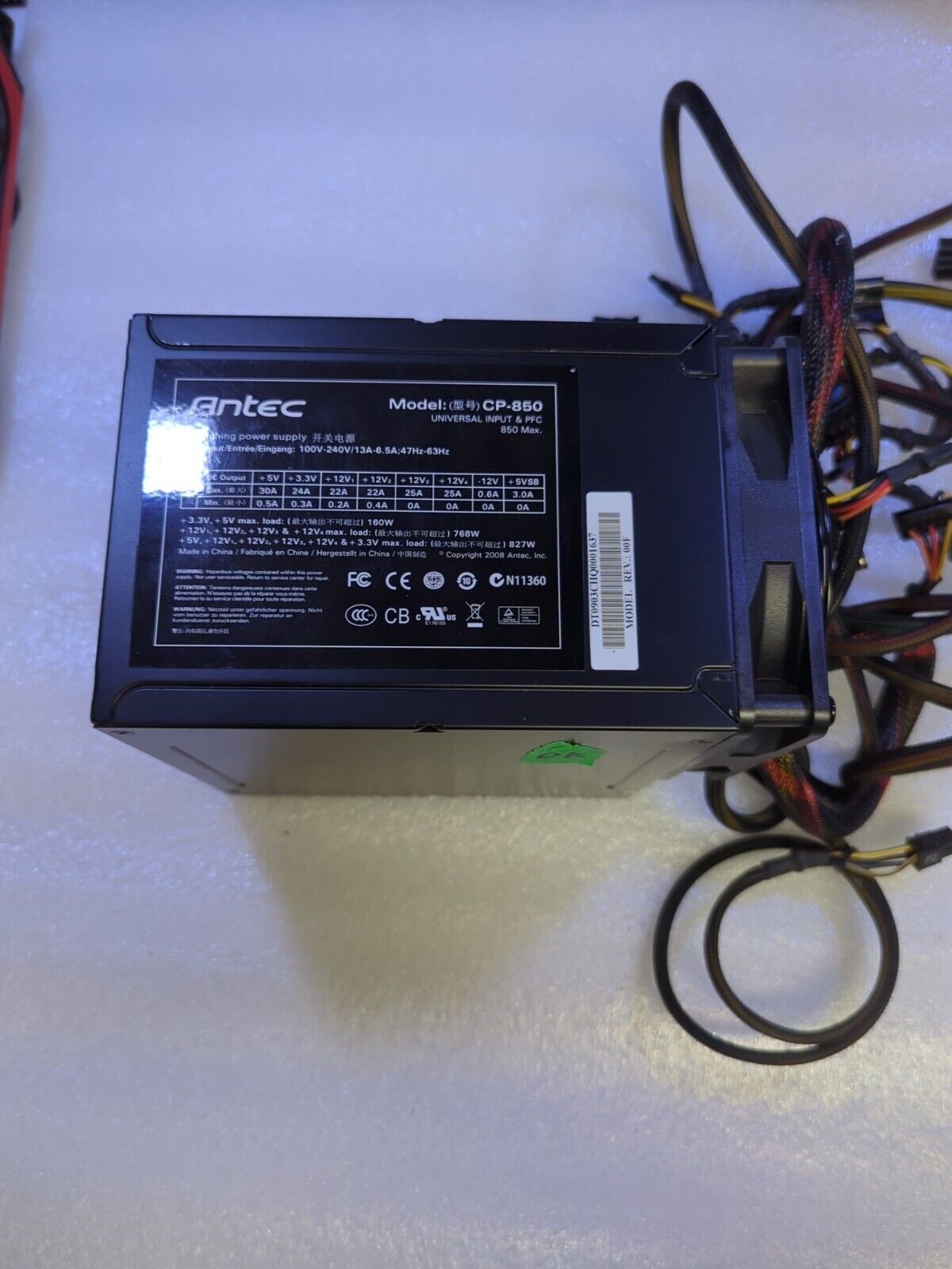 Antec CP-850 850W PSU ATX Power Supply (4/8PIN CPU, 2x 6+2PIN PCI-E) Tested -