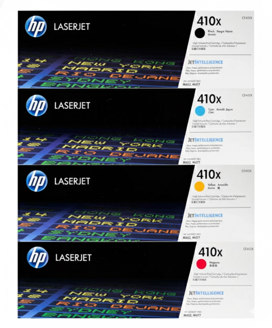 HP 410X Toner Cartridge Set 4-Pack  High-Yield | Black Cyan Magenta Yellow Seald