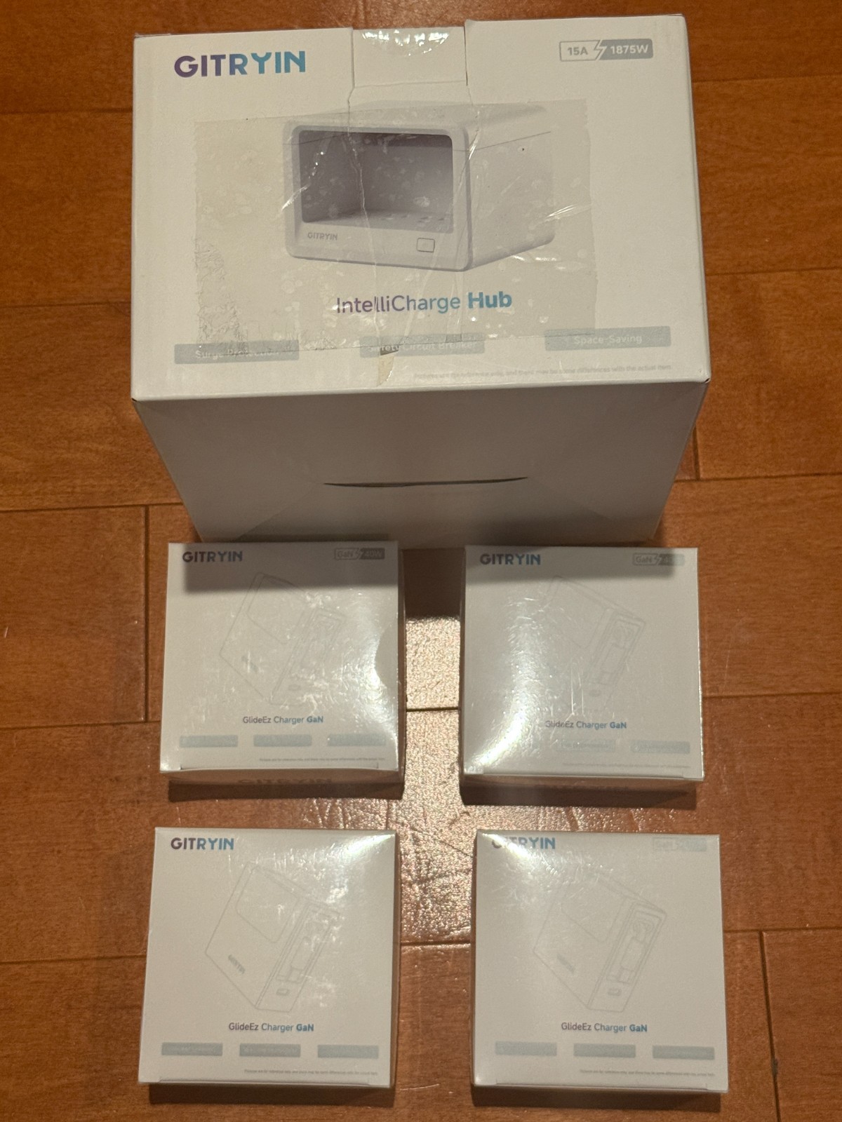 Gitryin IntelliCharge Hub w/ 4 GlideEz 40W Charger GaN USB-C NEW SEALED