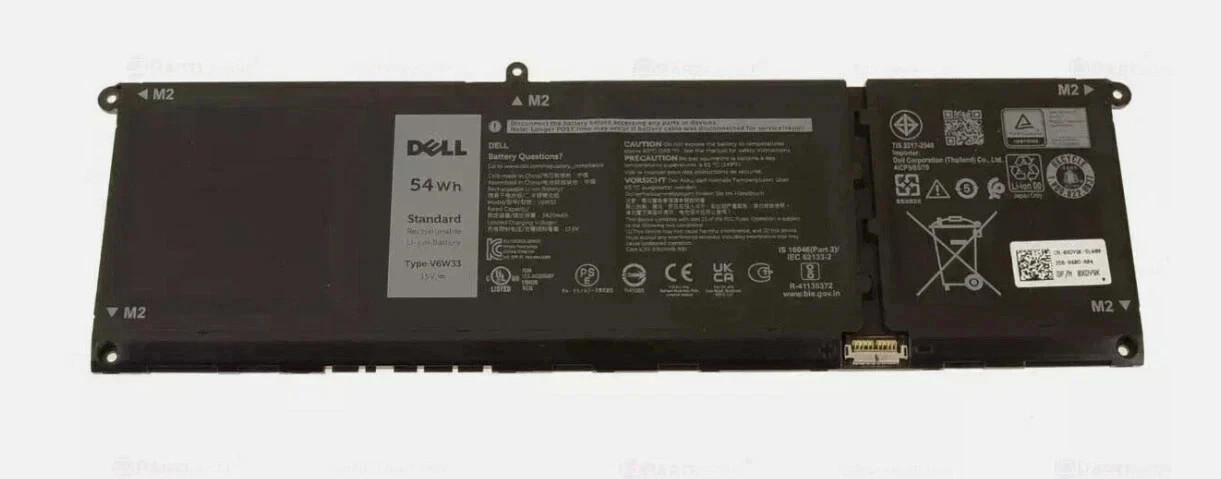 54Wh OEM V6W33 Battery for Dell Inspiron 15 3510 3511 3515 3520 3525 3530 3535