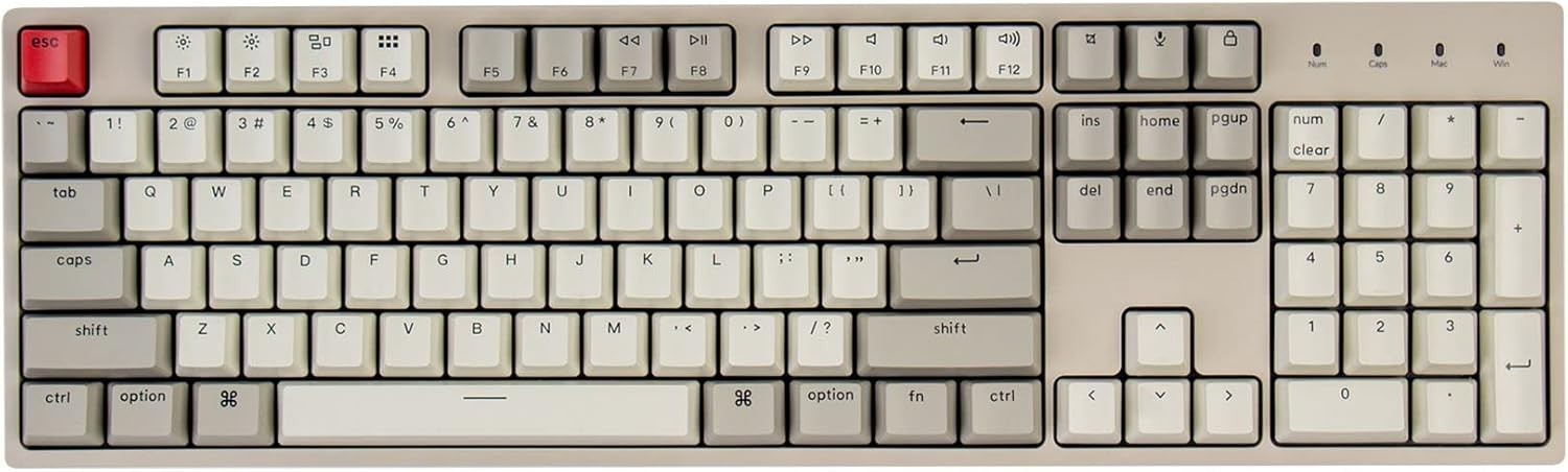 Ergonomic C2 Retro Color Mechanical Keyboard - 104 Keys for Gaming & Office Use