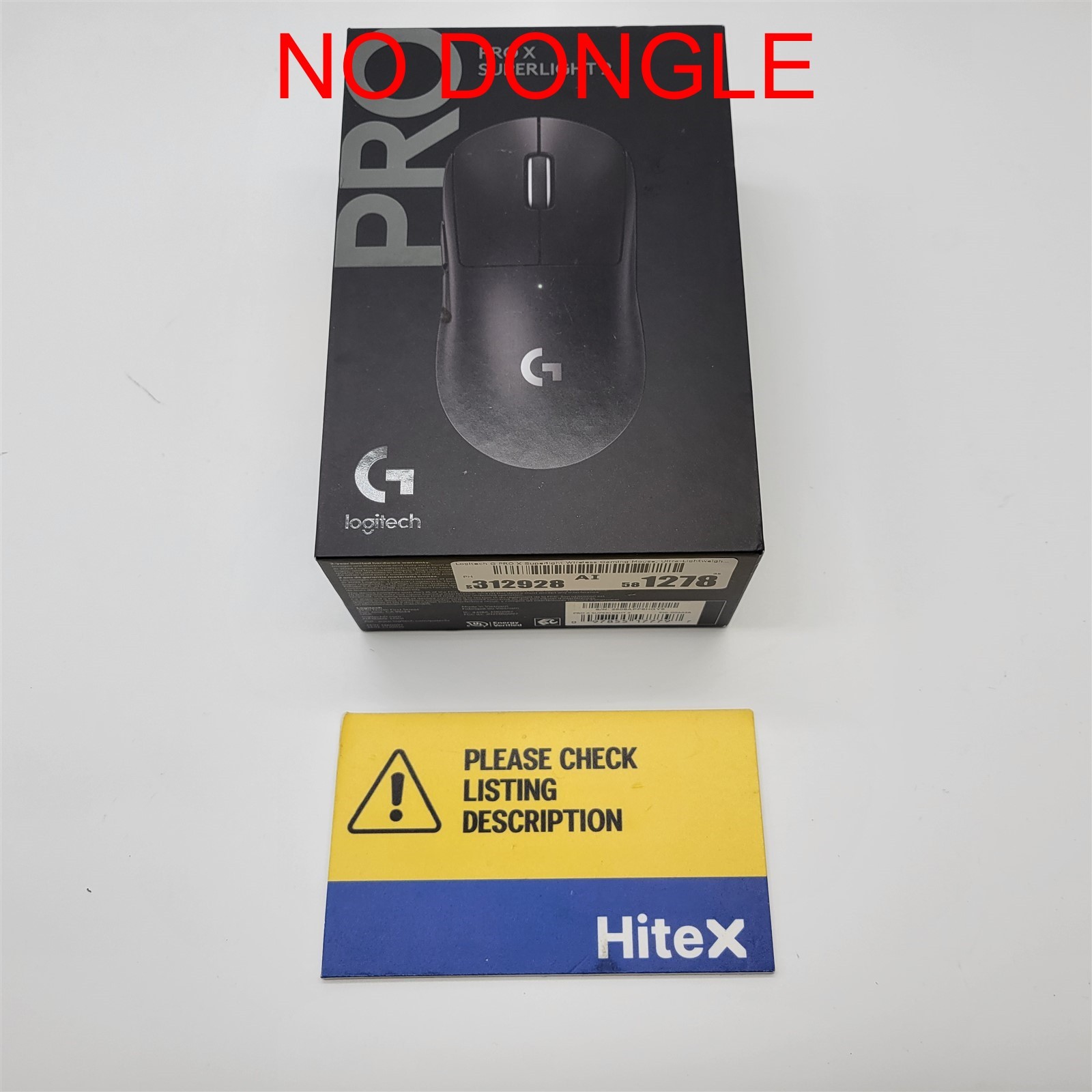 Logitech G PRO X Superlight Wireless Gaming Mouse, Black [910-005878]*NO DONGLE*