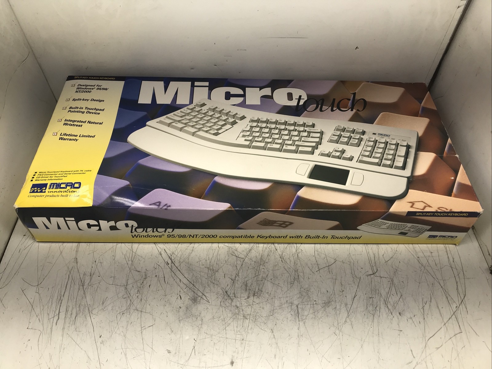 Micro Innovations Micro Touch Keyboard KB98T Built-In Touchpad OPEN BOX