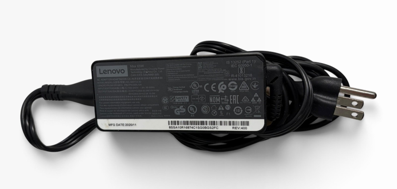Genuine Lenovo ADLX65YCC3D SA11E21015 65W AC Adapter Charger OEM