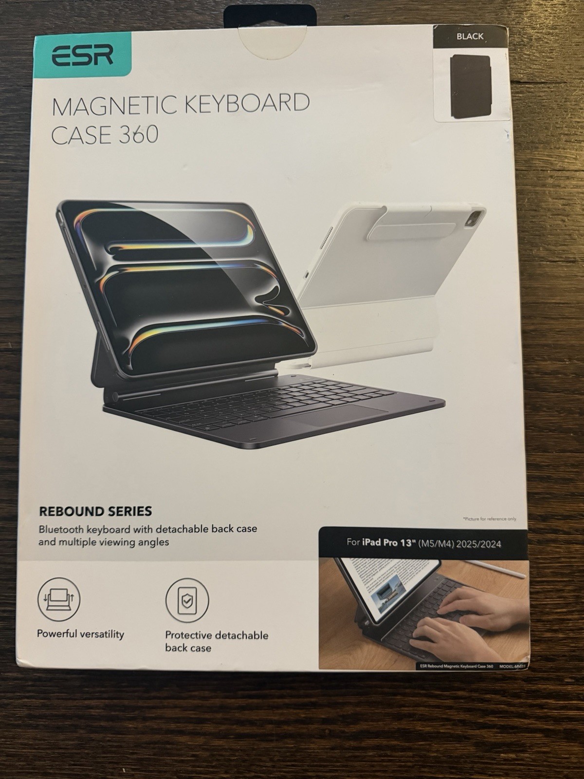 ESR Magnetic Keyboard Case 360 Bluetooth keyboard In Black For iPad Pro 13 M4/M5