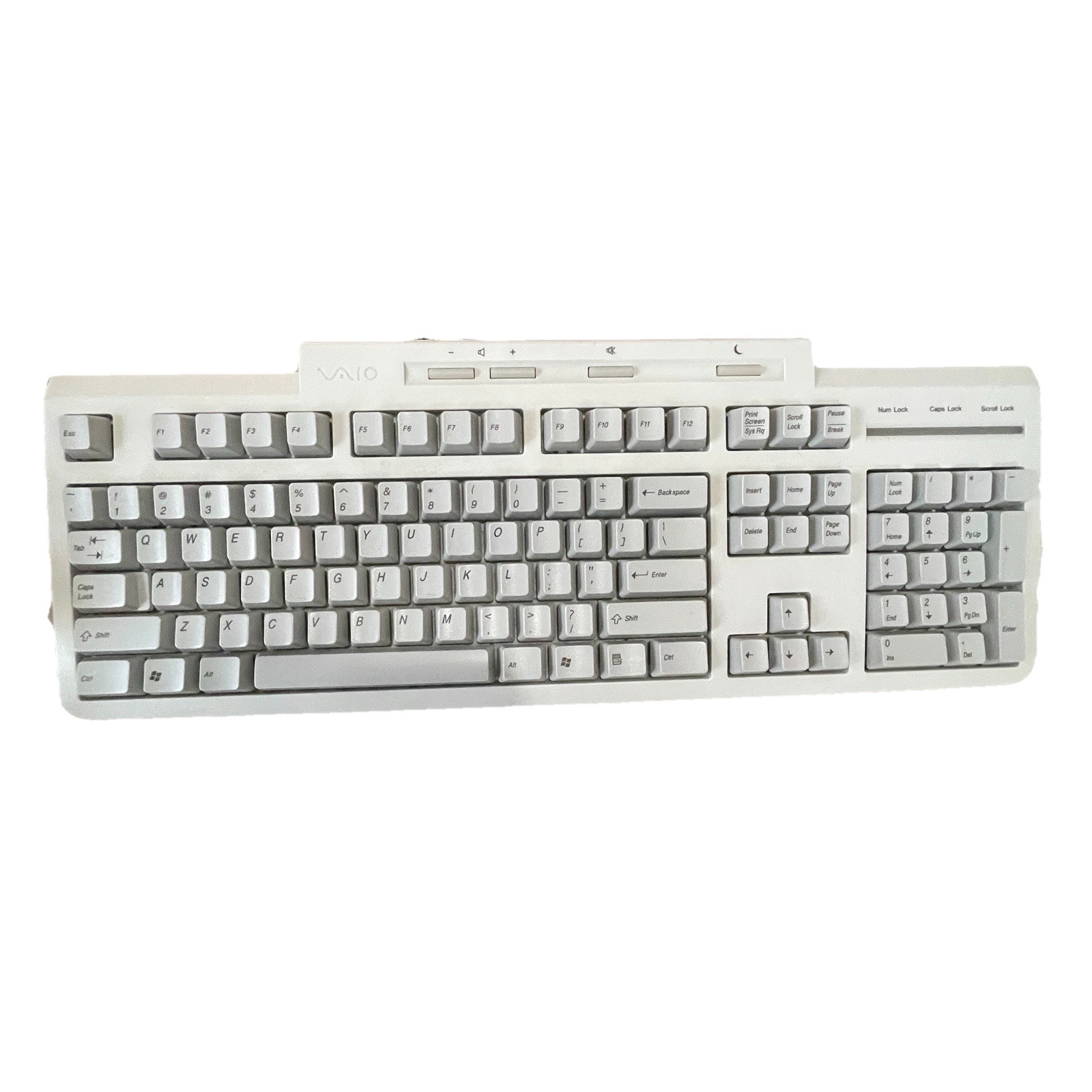 Vintage Sony Vaio PCVA-KB4P/U PS/2 Wired Keyboard Gray Retro Gaming Untested