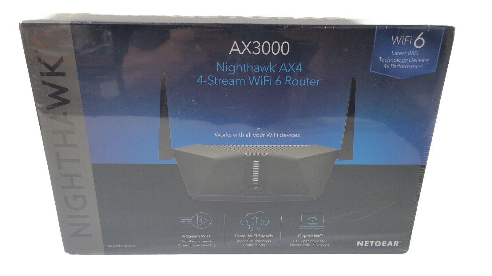 NEW Netgear Nighthawk AX4 4-Stream WiFi 6 Router AX3000 RAX35v2 