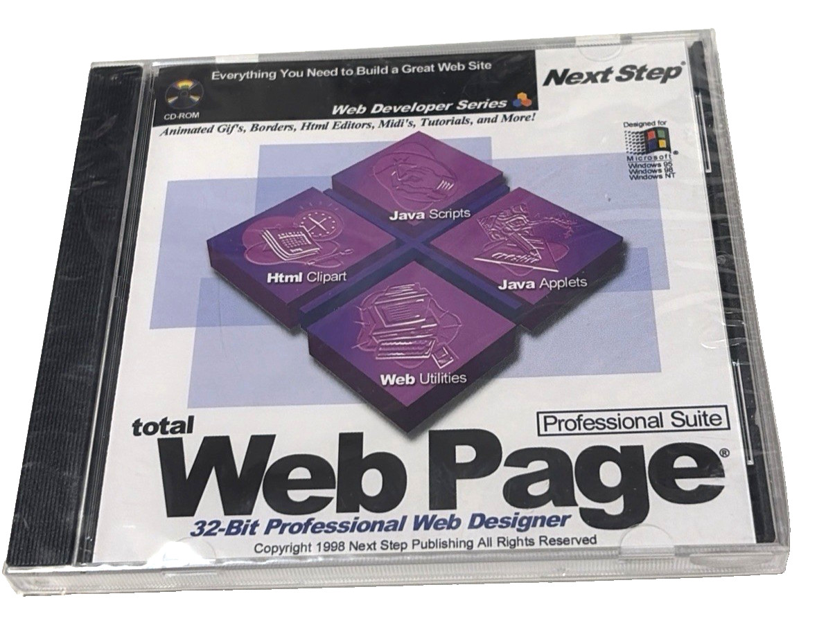 Vintage Next Step Total Web Page 99 Professional Suite (1998) Windows Sealed NOS