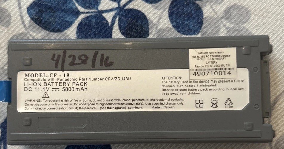 Genuine OEM CF-19 CF-VZSU48 CF-VZSU48U CF-VZSU50 Battery for Panasonic Toughbook