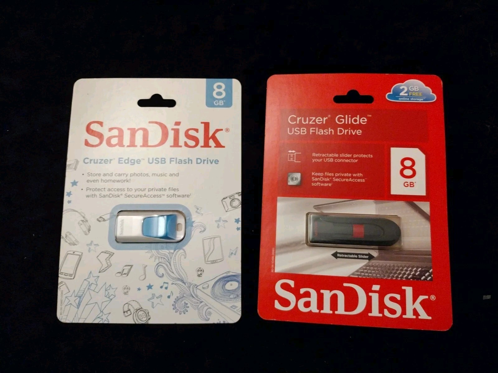 Two USB Flash Drives 8GB Each