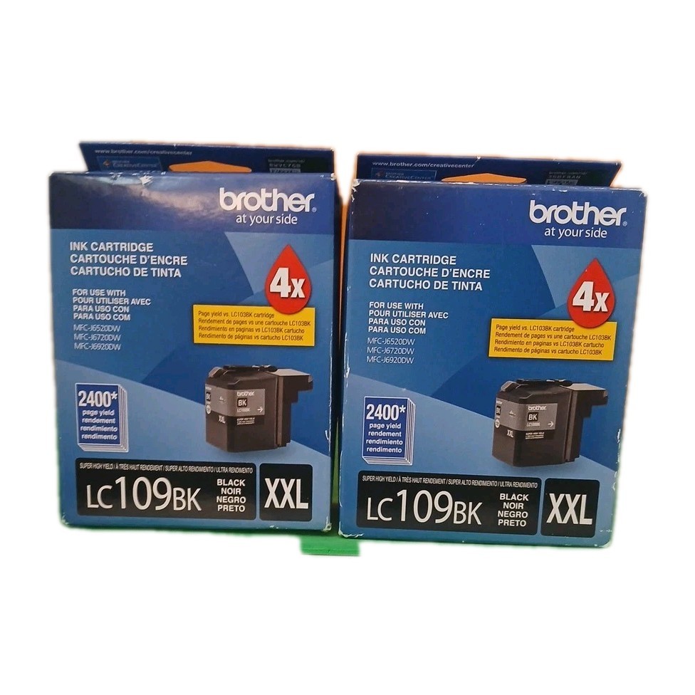 Brother LC109BK XXL Black Ink Cartridges  (2) Exp. 7/2018