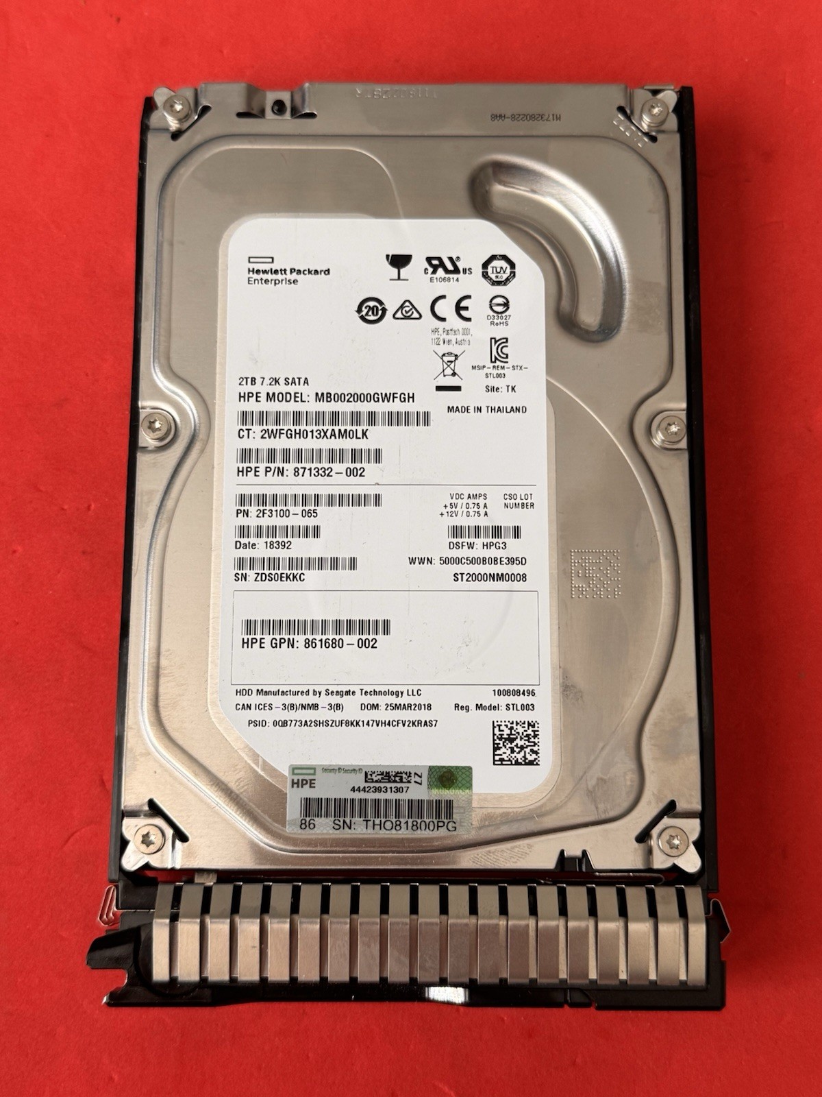 HP 2TB SATA 128 MB HDD MB002000GWFGH Hard Drives
