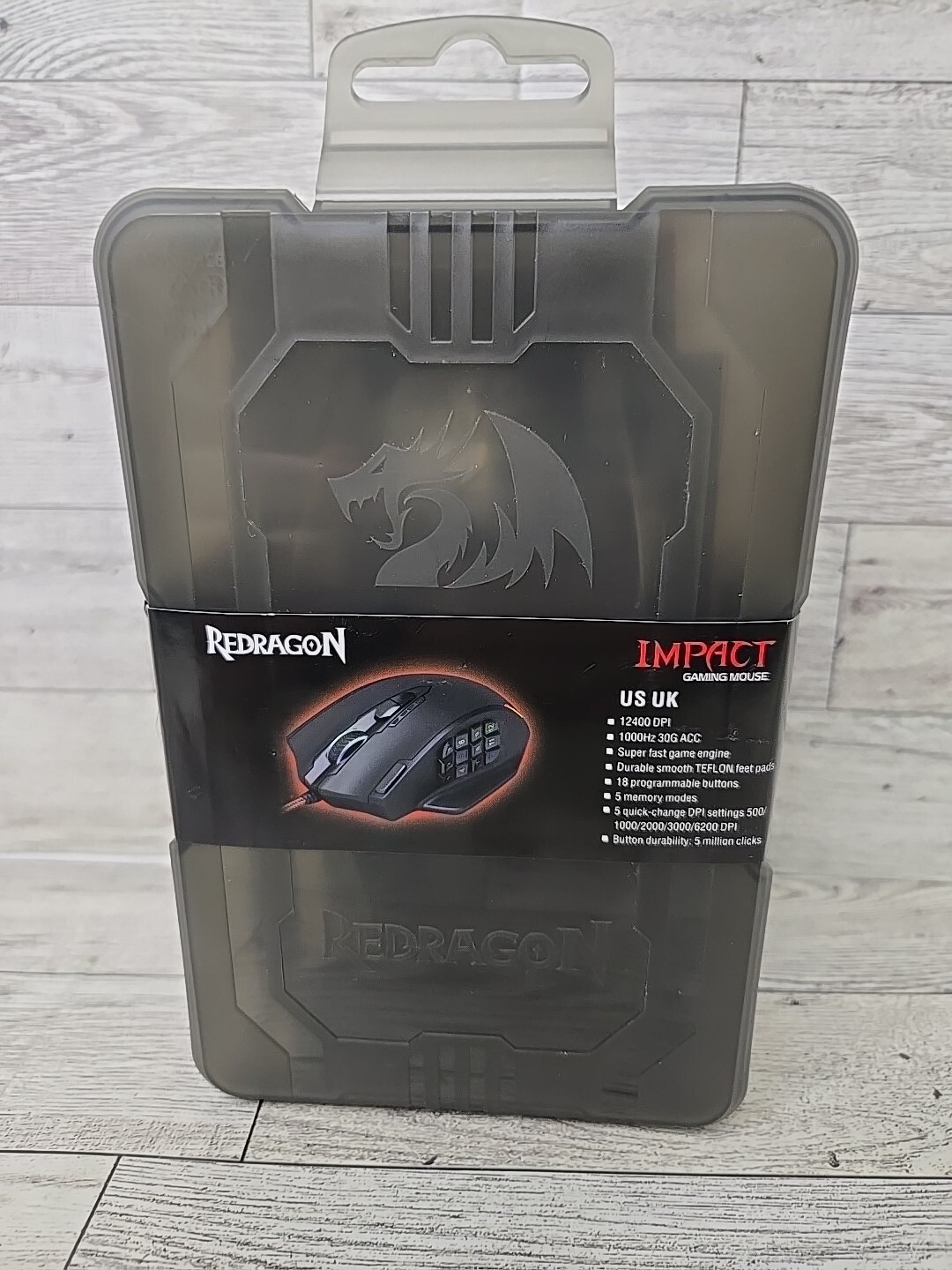 REDRAGON M908 IMPACT RGB Mouse Laser 18 buttons Wired USB 12400 dpi Black