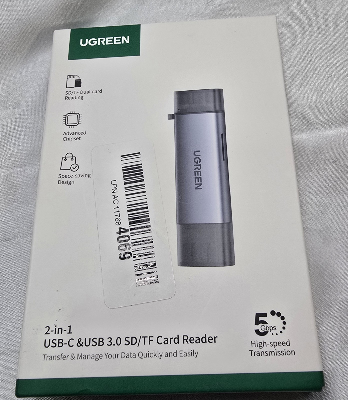 UGREEN Card Reader USB 3.0 Type-C to SD TF 2 in 1 Card Adapter For Laptop Phone