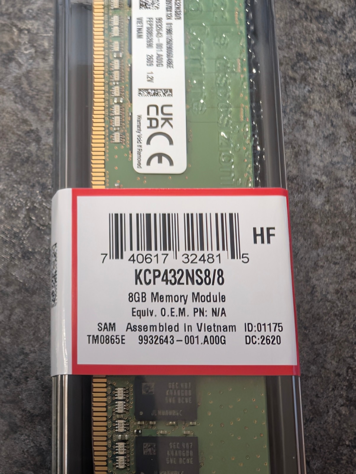 Kingston 8GB DDR4 SDRAM Memory Module (KCP432NS8/8) - Sealed