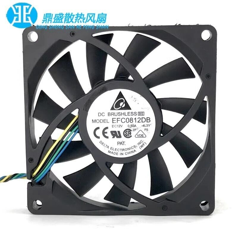DELTA EFC0812DB 8015 DC12V 0.50A 8CM 4-Wire Cooling Fan