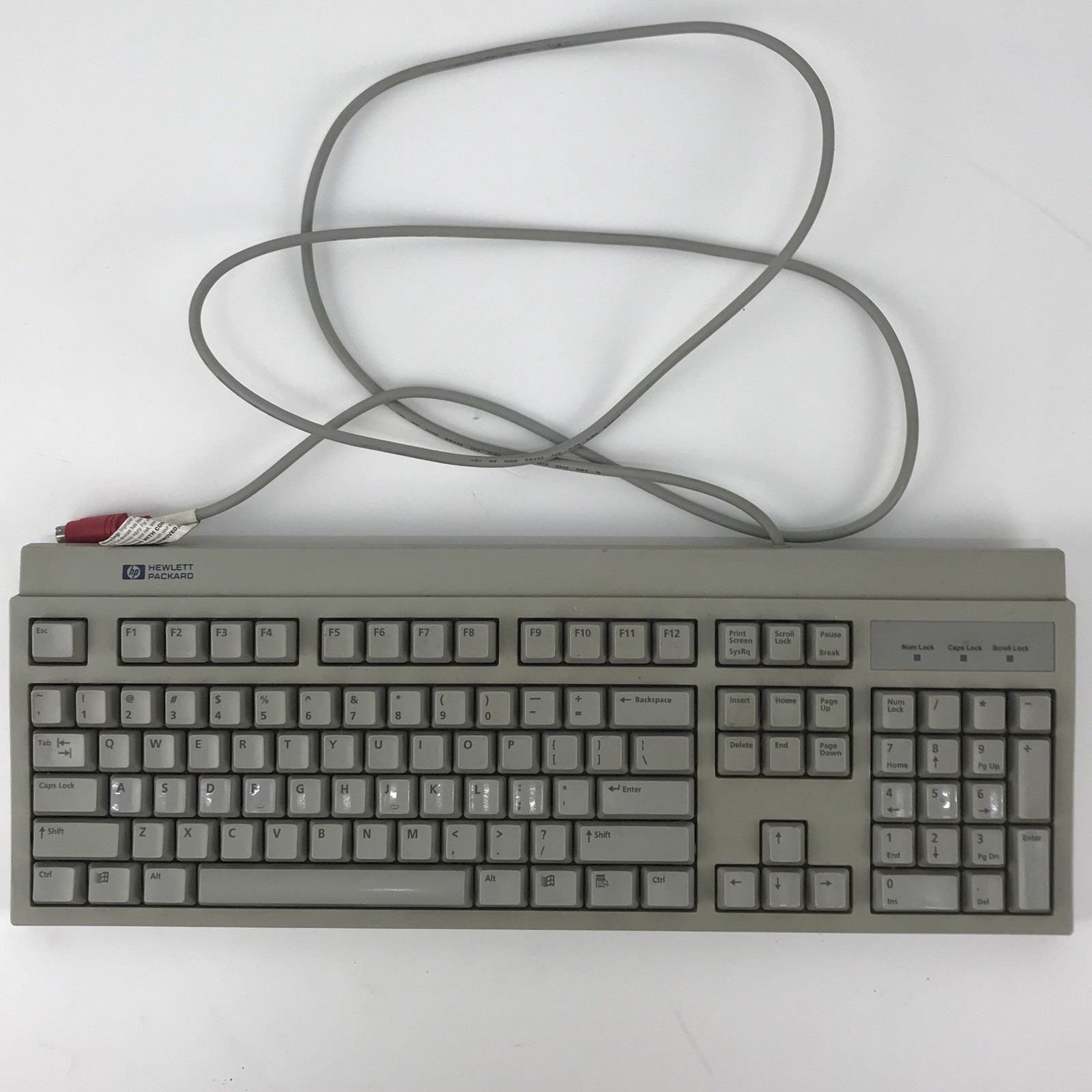 HP Hewlett Packard PS2 Keyboard Wired Beige Vintage FDA-104EB for PC Computer