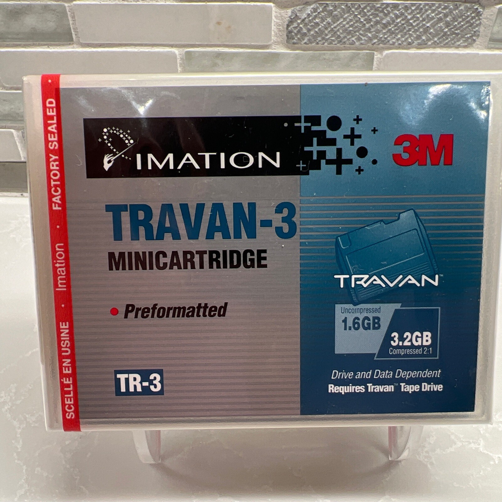 Preformatted 3M Imation TR-3 Travan Mini Cartridge 1.6GB / 3.2GB NEW SEALED