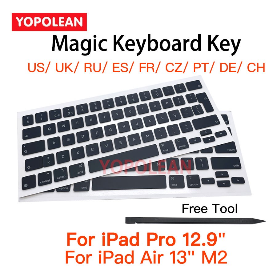 New Key Keycaps Keys Cap Black For iPad Pro 12.9" Air 13" M2 Magic Keyboard Key