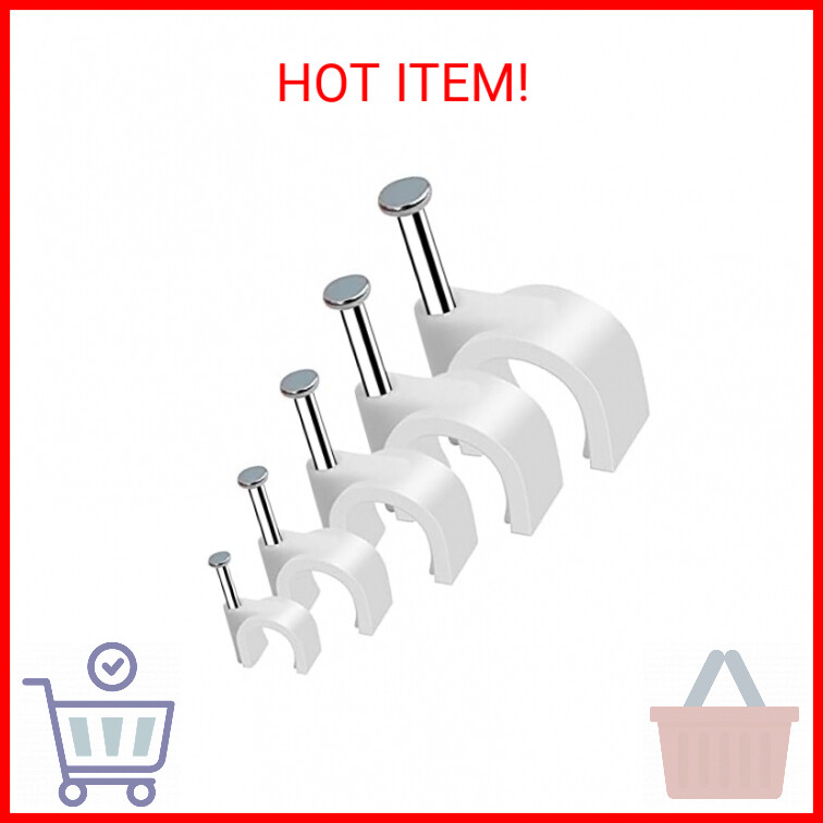 500pcs Cable Clips with Steel Nail in Cable Clips White 4mm 5mm 6mm 8mm 10mm Cab