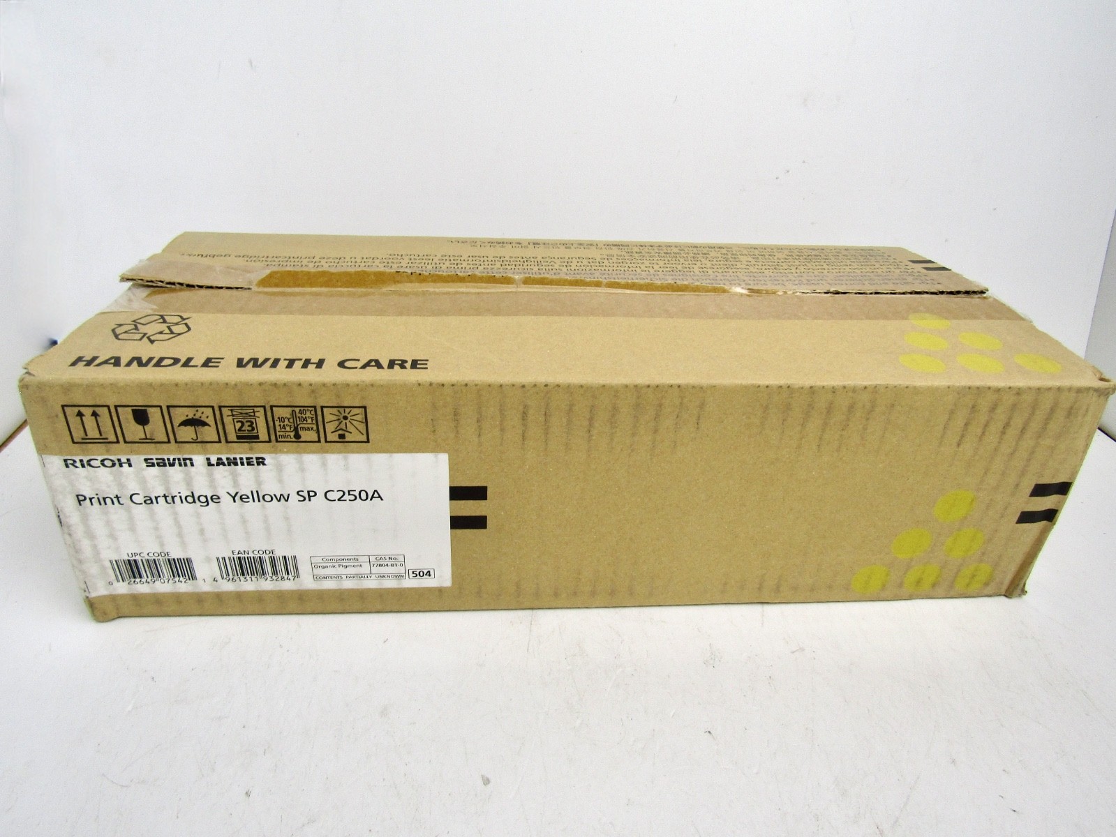 Genuine Ricoh Savin Lanier Toner Cartridge SP C250A - YELLOW 407542 - Open Box