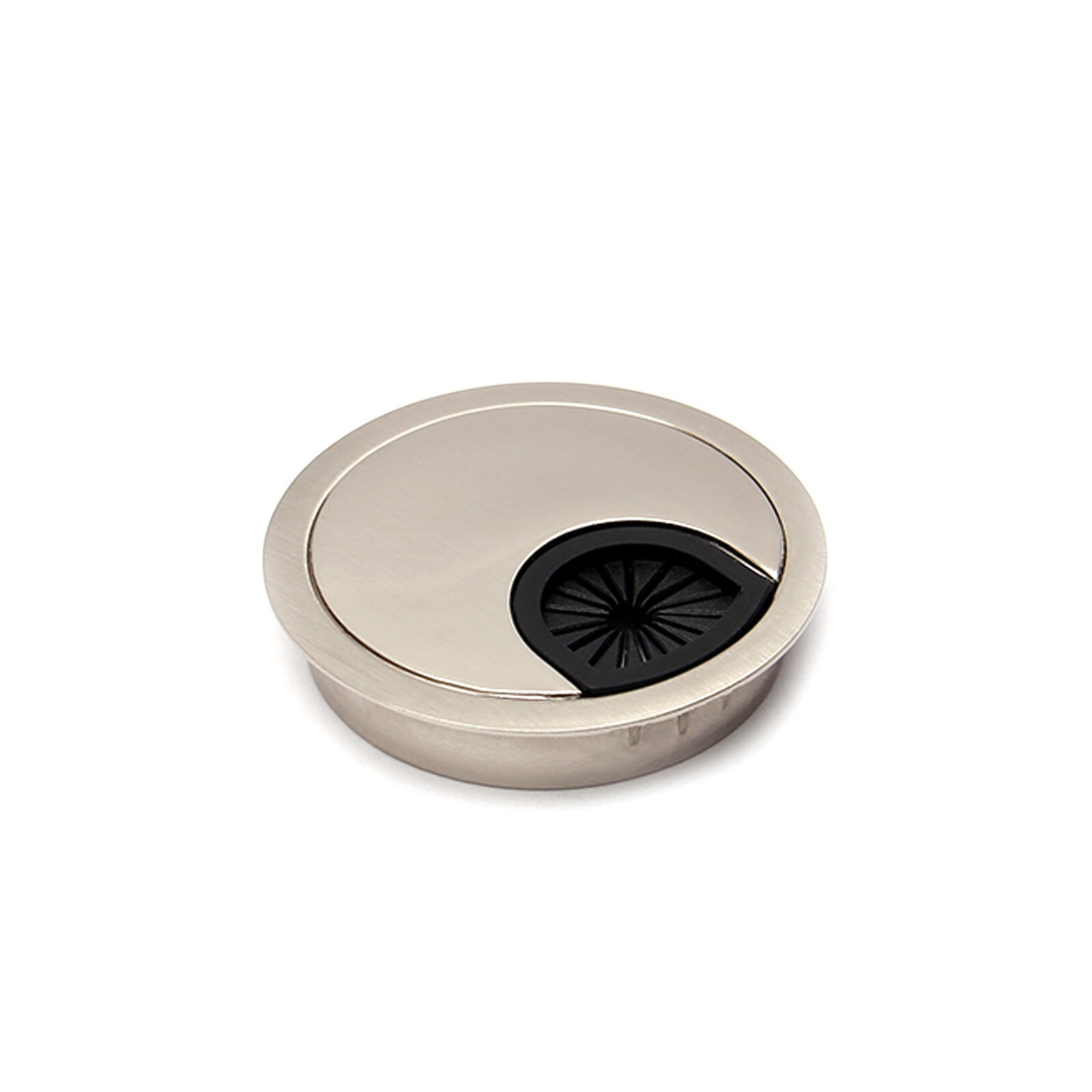 Round Cable Hole Cover Zinc Alloy PC Desk Table Wire Computer Grommet Port Box
