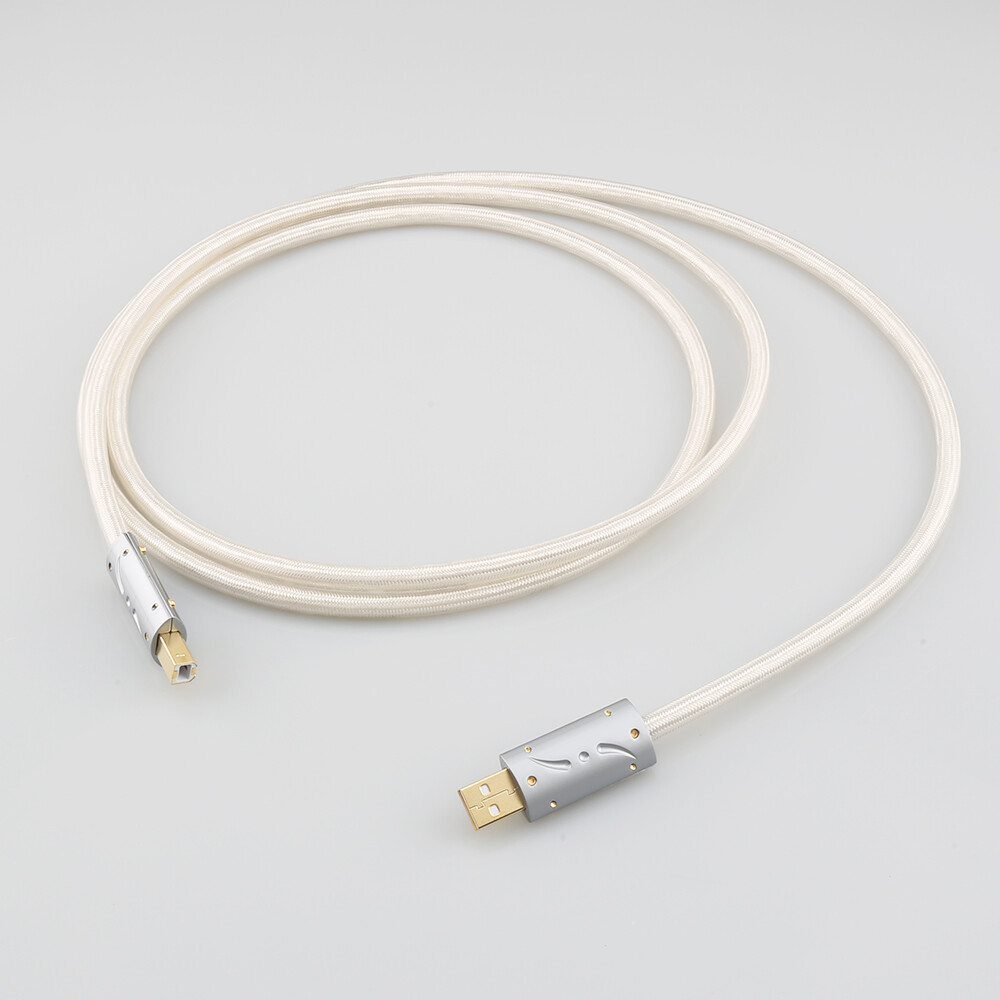 Silver Plated DAC USB Cable HIFI Type A-B Audio Line With Gold Plated USB Plug