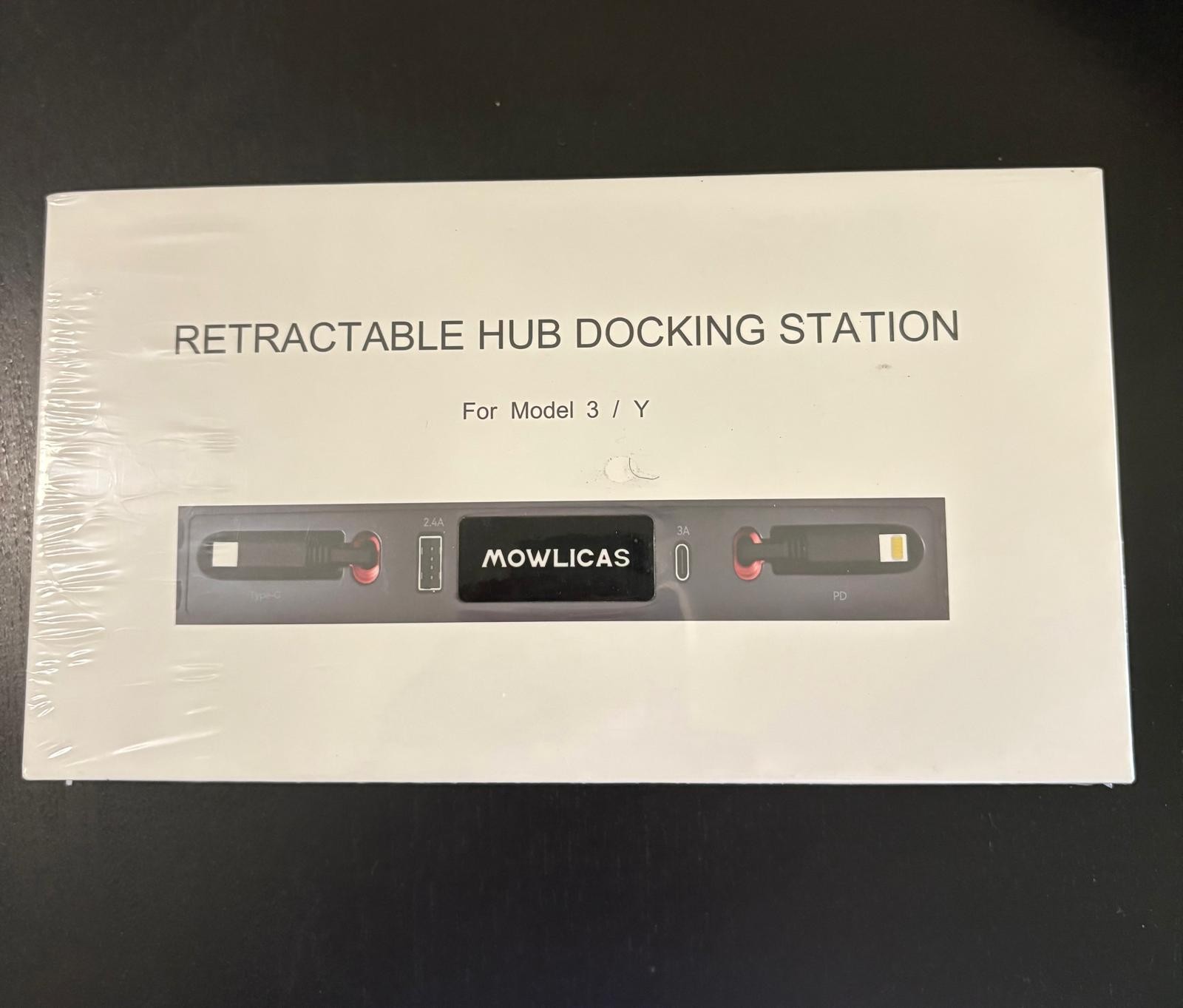 MOWLICAS RETRACTABLE USB HUB DOCKING STATION FOR TESLA MODEL 3 MODEL Y NEW
