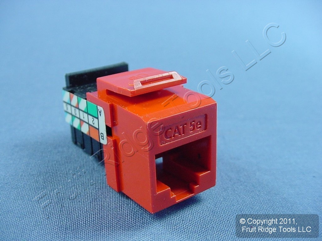 Keystone Cat 5e Orange Jack Insert Fits Leviton Quickport Category 5e MIGK52-OR