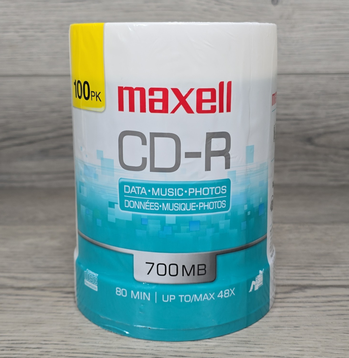 Maxell CD-R 700MB 80min 48X 100-Pack Spindle Media Discs Data Music Sealed New