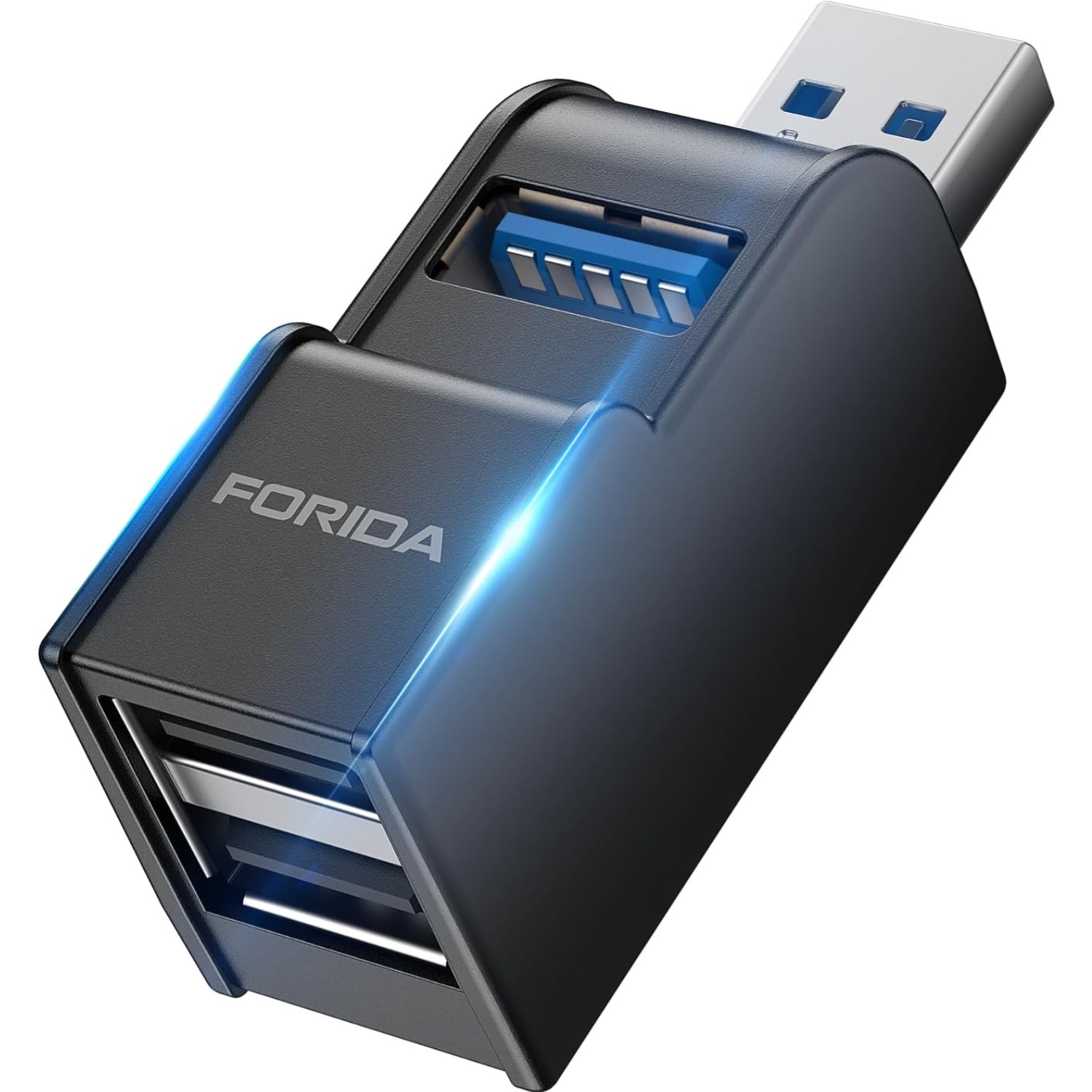 Multi-Device USB 3.0 Hub - Portable 3-Port Splitter with Fast Transfer Rate