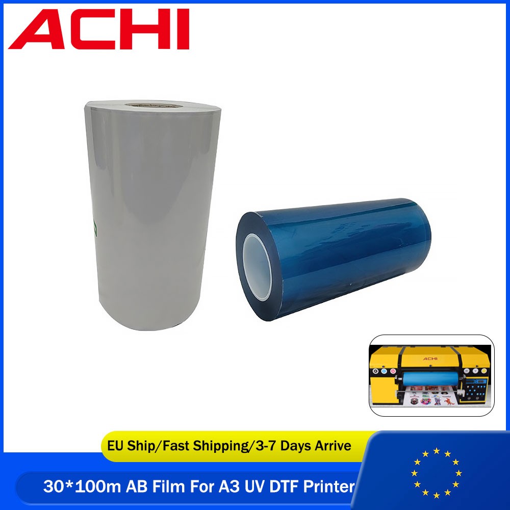 [EU Ship] ACHI 2 Rolls 30*100m AB Transfer Film Sticker For A3 UV DTF Printer