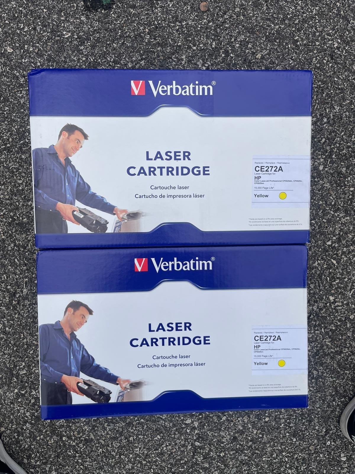 2-Pack Verbatim Compatible HP 650A CE272A Yellow Toner Cartridges New