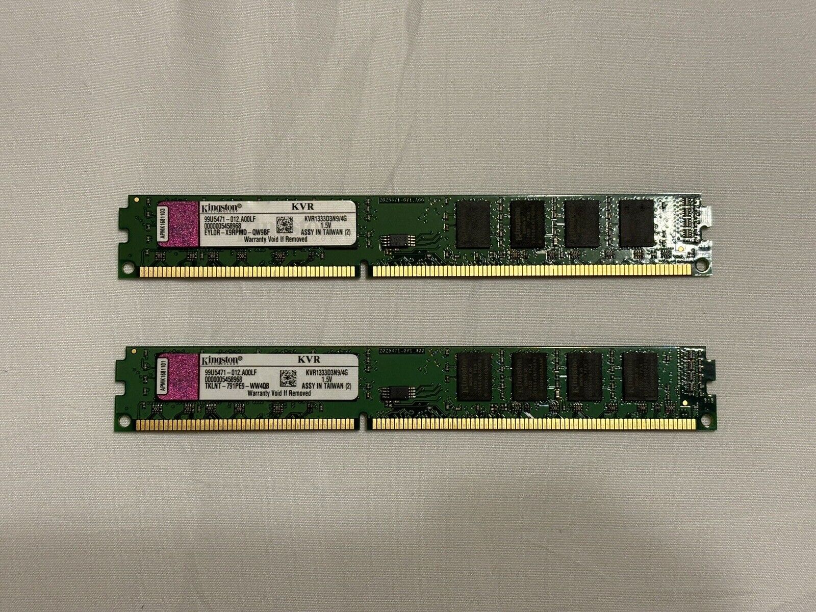 Kingston 8 GB (2 x 4 GB) 1600 MHz DDR3 SDRAM DIMM 2Rx8 KVR1333D3N9/4G