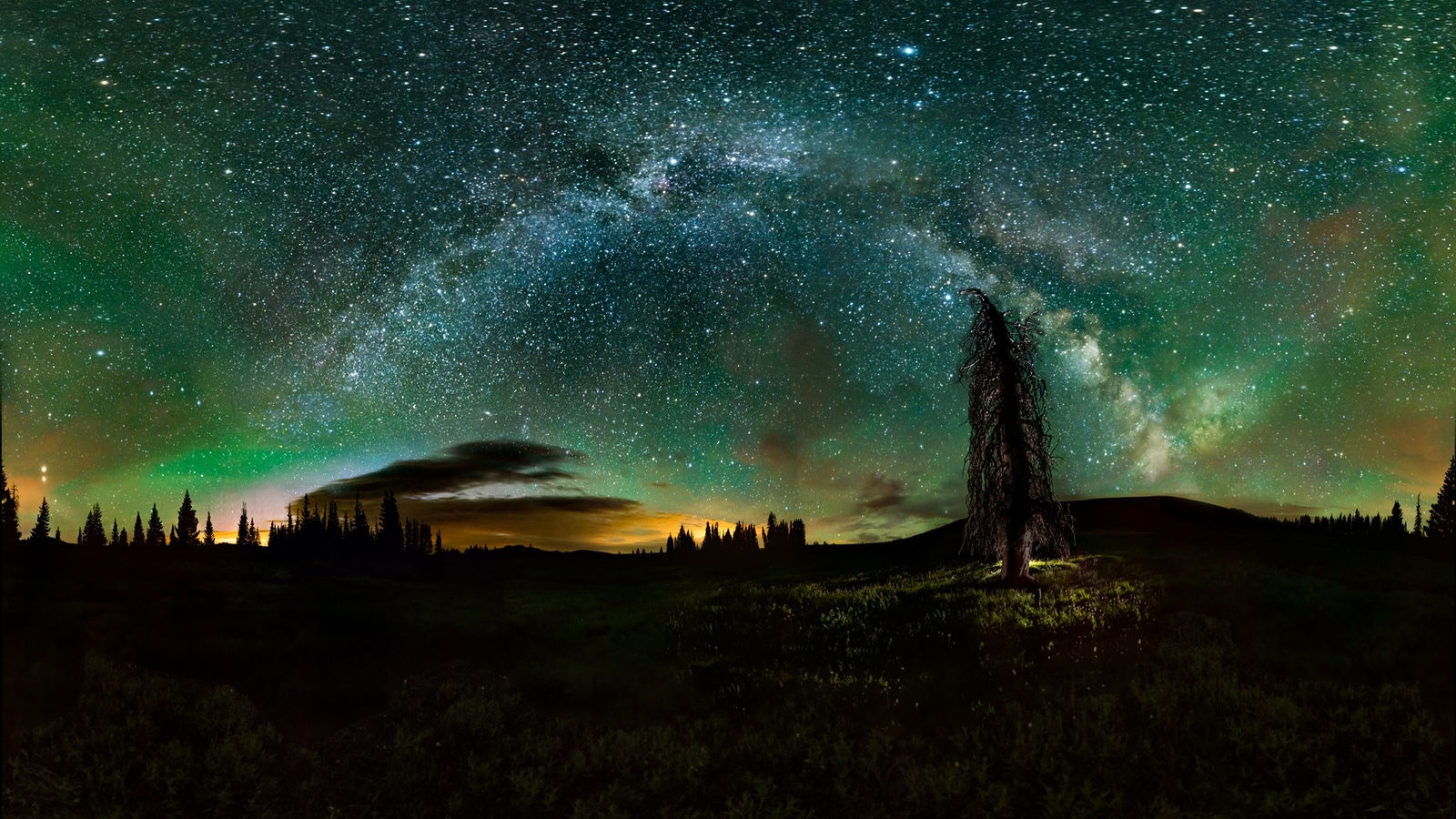 Landscape sky stars nature space art looking Custom Gaming Mat Desk